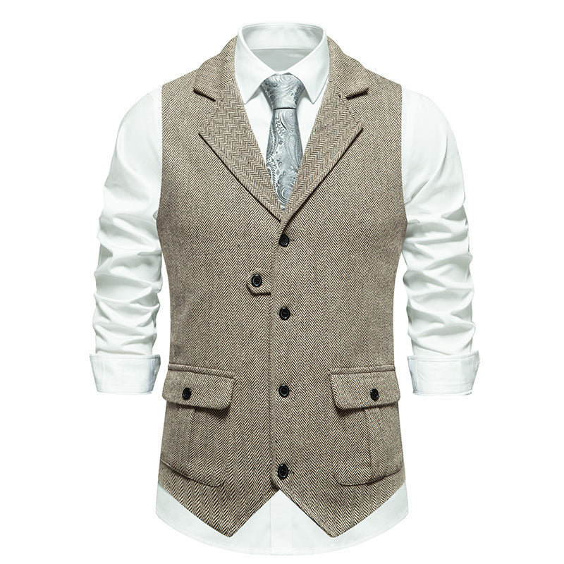 Mens Suit Vest Vintage Style Classic Fit