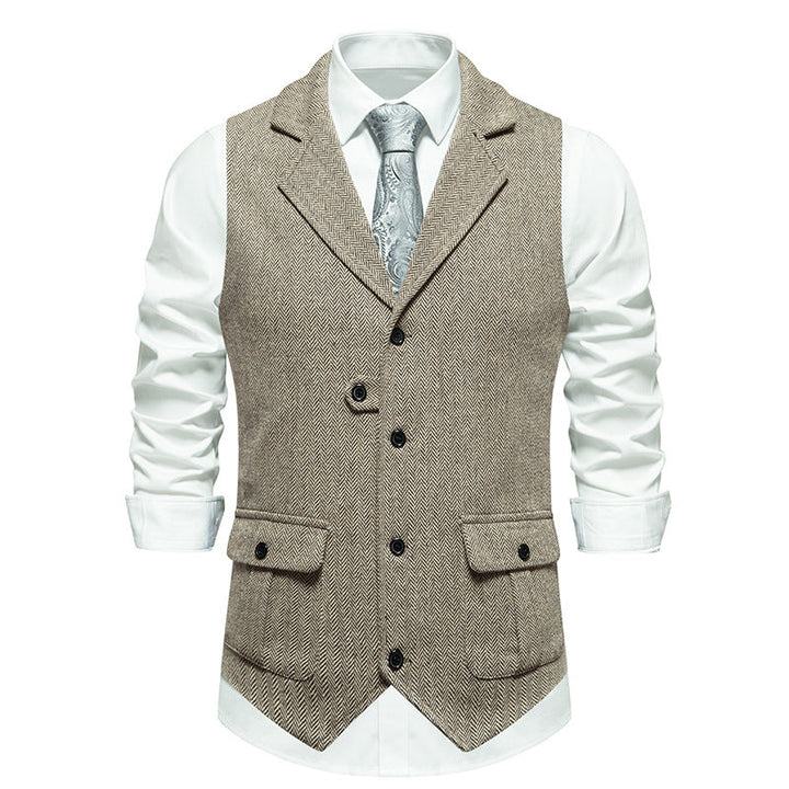 Mens Suit Vest Vintage Style Classic Fit