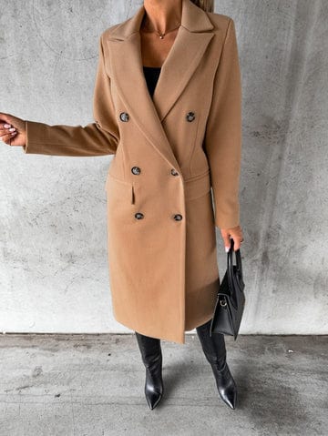 Womens Long Coat Wool Blend Classic Fit