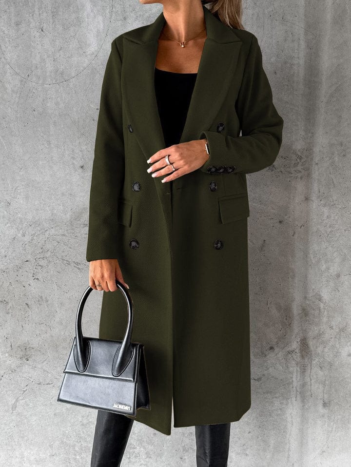 Womens Long Coat Wool Blend Classic Fit