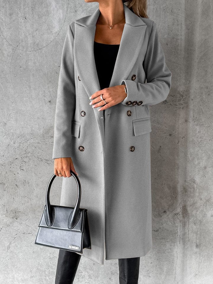 Womens Long Coat Wool Blend Classic Fit
