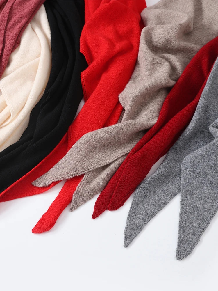 Womens Wool Triangle Scarf Warm Stylish Autumn Winter