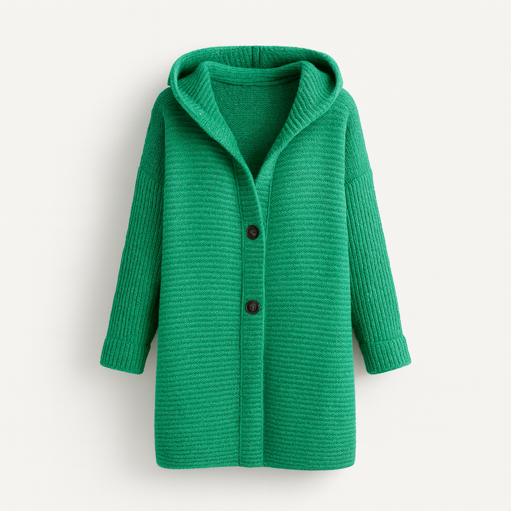 Womens Cardigan with Hood Cashmere Look Elegant Fit
