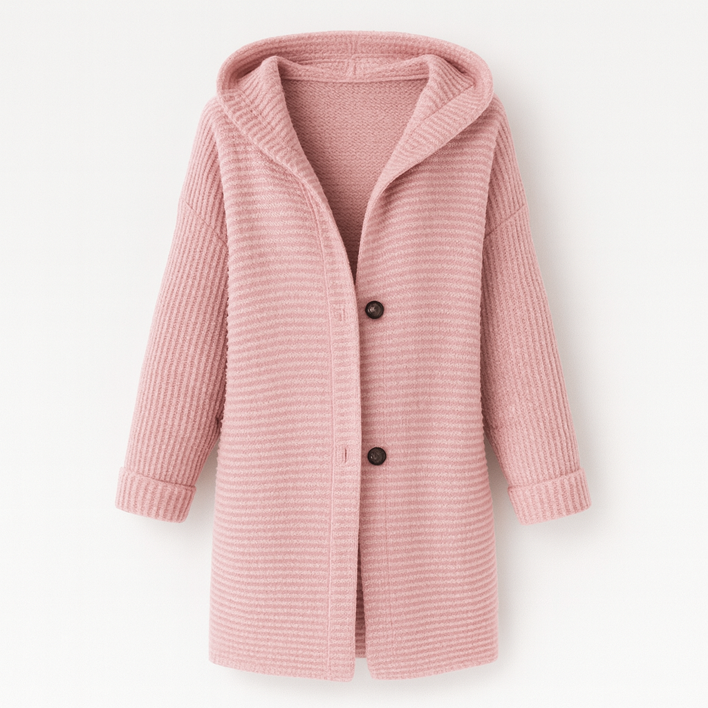 Womens Cardigan with Hood Cashmere Look Elegant Fit - BritishMode
