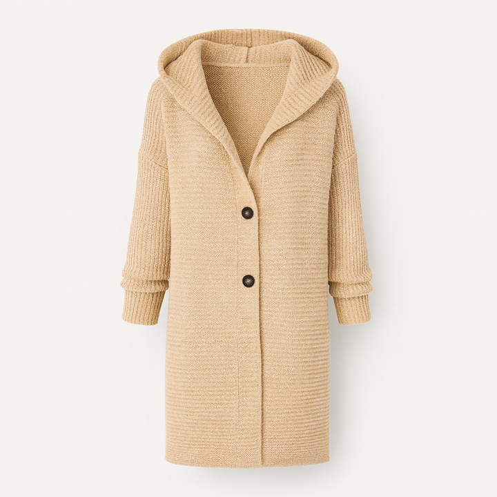 Womens Cardigan with Hood Cashmere Look Elegant Fit