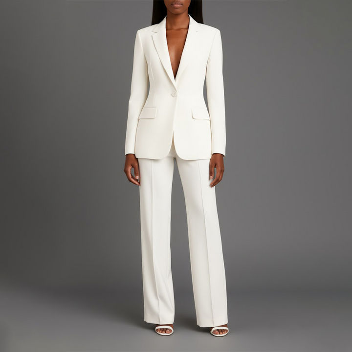Womens Classic Suit with Fitted Long Jacket - BritishMode