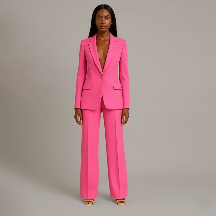 Womens Classic Suit with Fitted Long Jacket