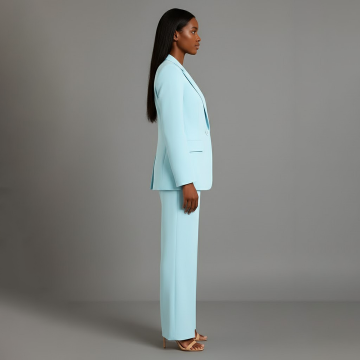 Womens Classic Suit with Fitted Long Jacket