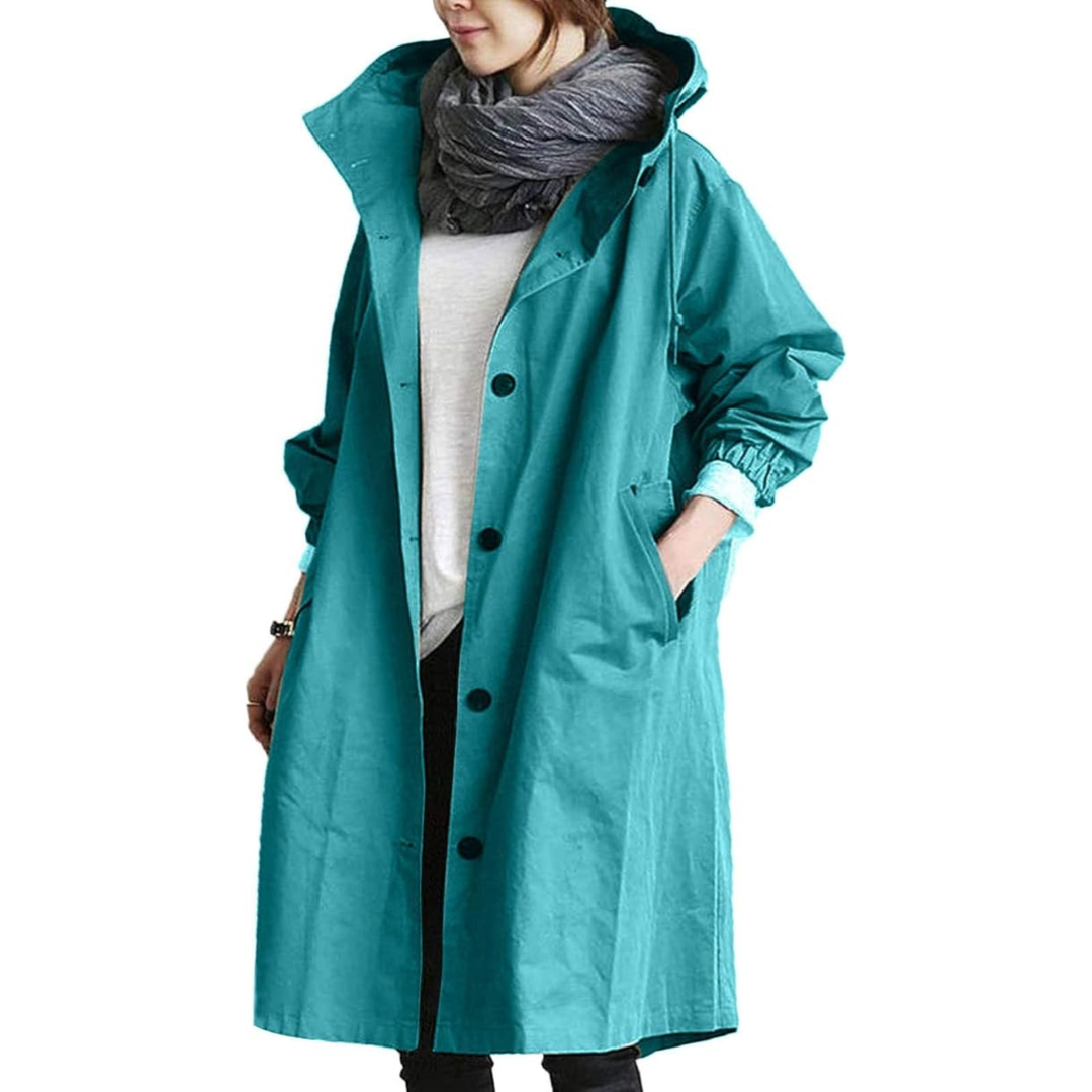 Womens Trench Coat Windproof Waterproof Classic Fit