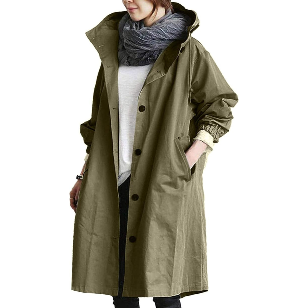 Womens Trench Coat Windproof Waterproof Classic Fit