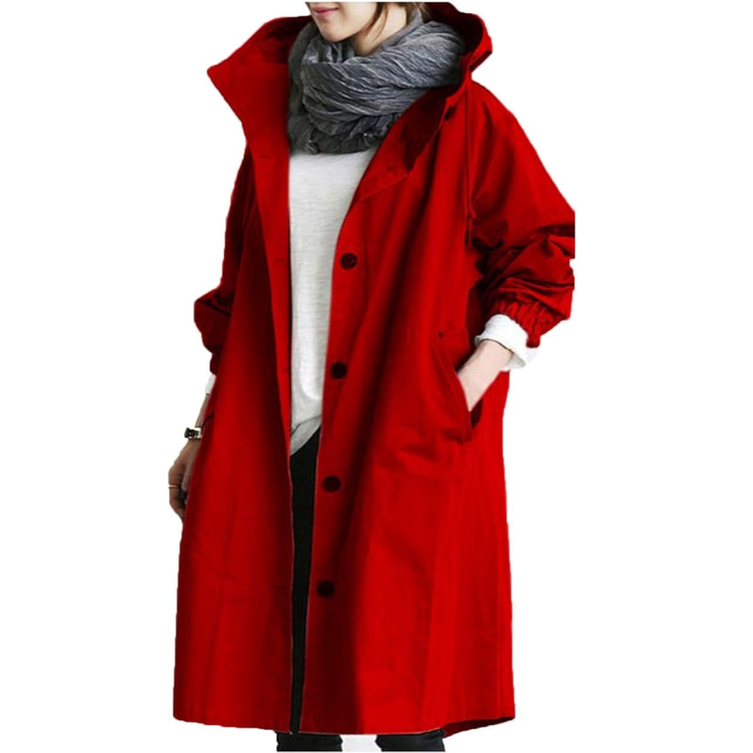 Womens Trench Coat Windproof Waterproof Elegant Fit