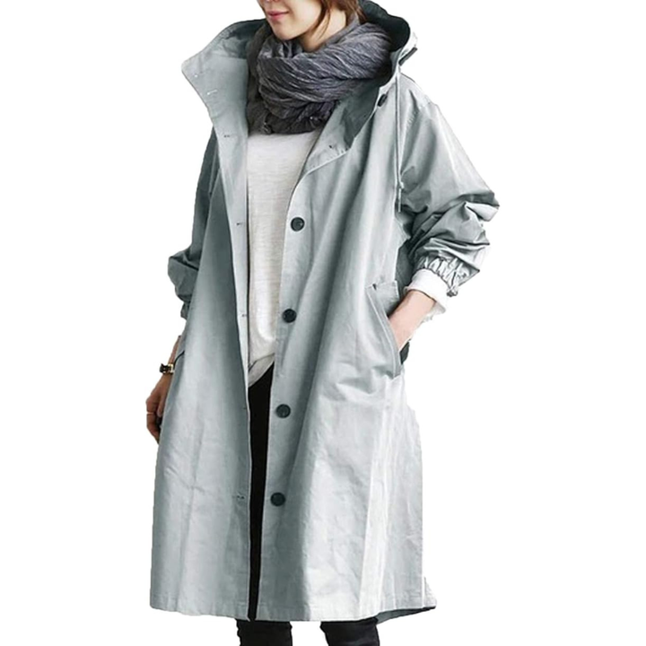Womens Trench Coat Windproof Waterproof Classic Fit