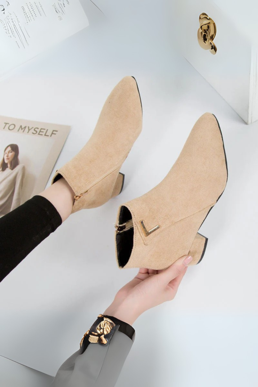 Womens Leather Ankle Boots Classic Fit