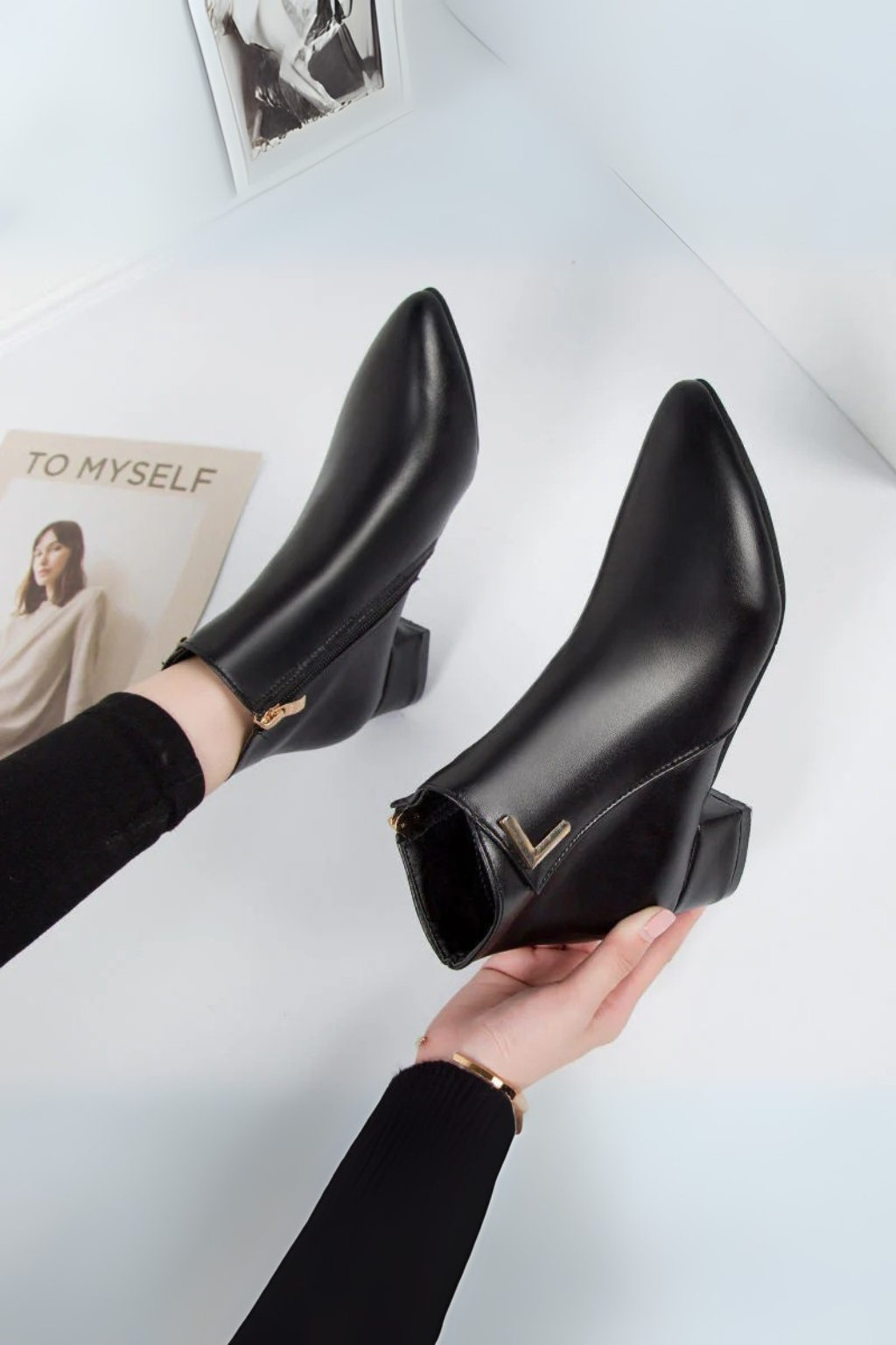 Womens Leather Ankle Boots Classic Fit