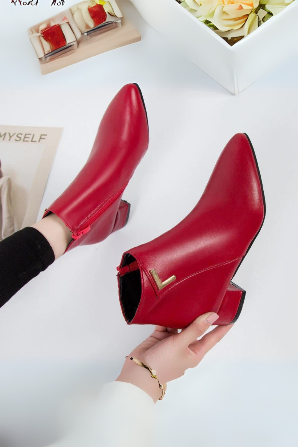 Womens Leather Ankle Boots Classic Fit