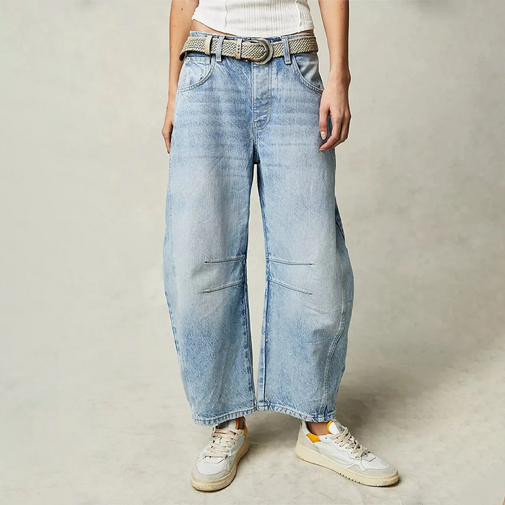 Womens Casual Loose Fit Jeans Cotton Denim