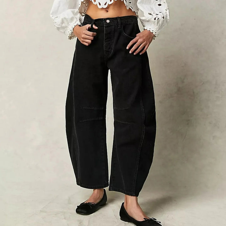Womens Casual Loose Fit Jeans Cotton Denim