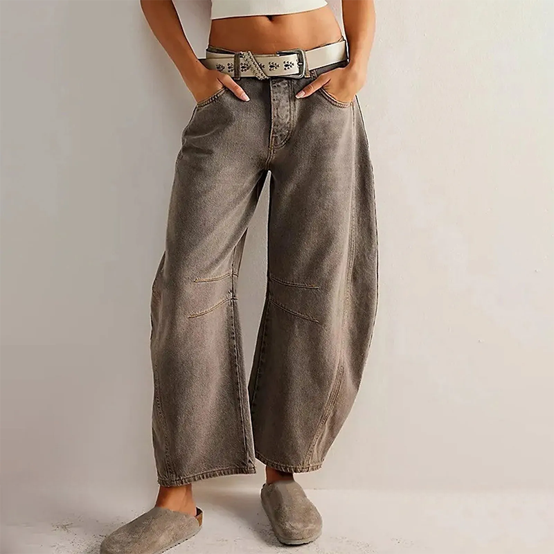 Womens Casual Loose Fit Jeans Cotton Denim
