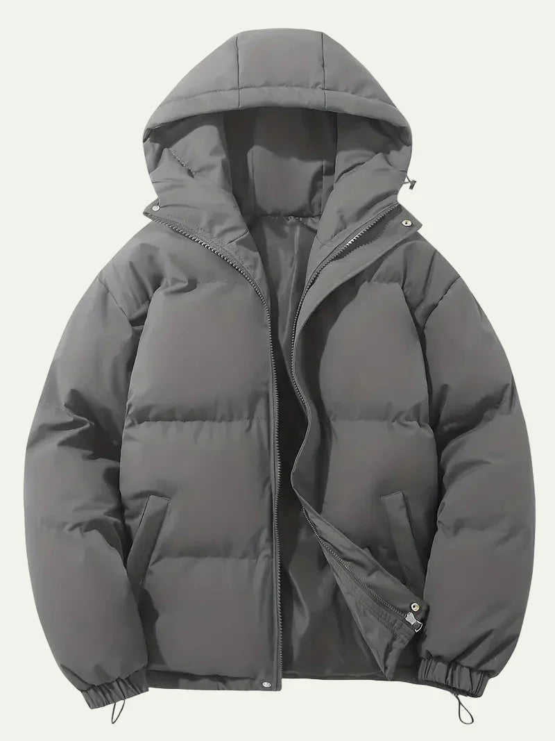Mens Mid-Length Coat with Notched Collar Classic Fit