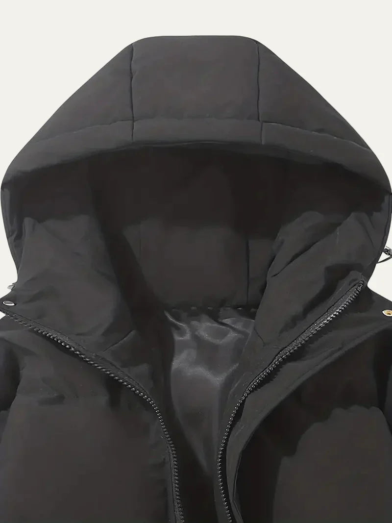 Mens Mid-Length Coat with Notched Collar Classic Fit
