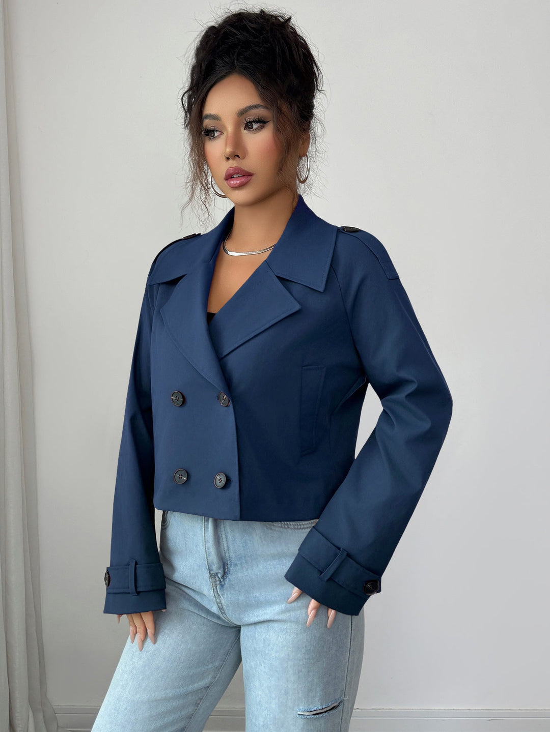 Womens Knitted Slim Fit Coat with Buttons