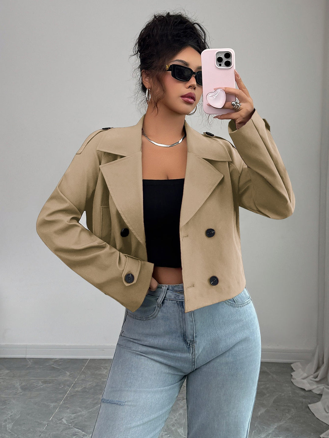 Womens Knitted Slim Fit Coat with Buttons
