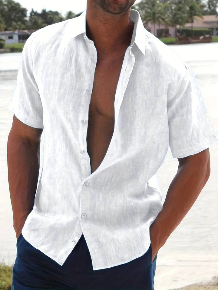 Mens Short-Sleeve Shirt Comfortable Fit - BritishMode