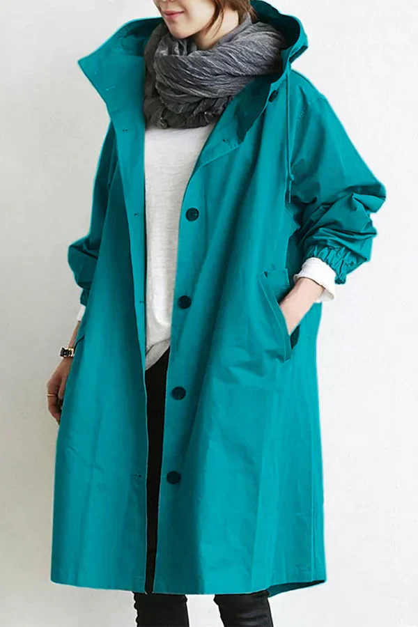 Womens Raincoat Weather-Resistant Waterproof Hooded - BritishMode