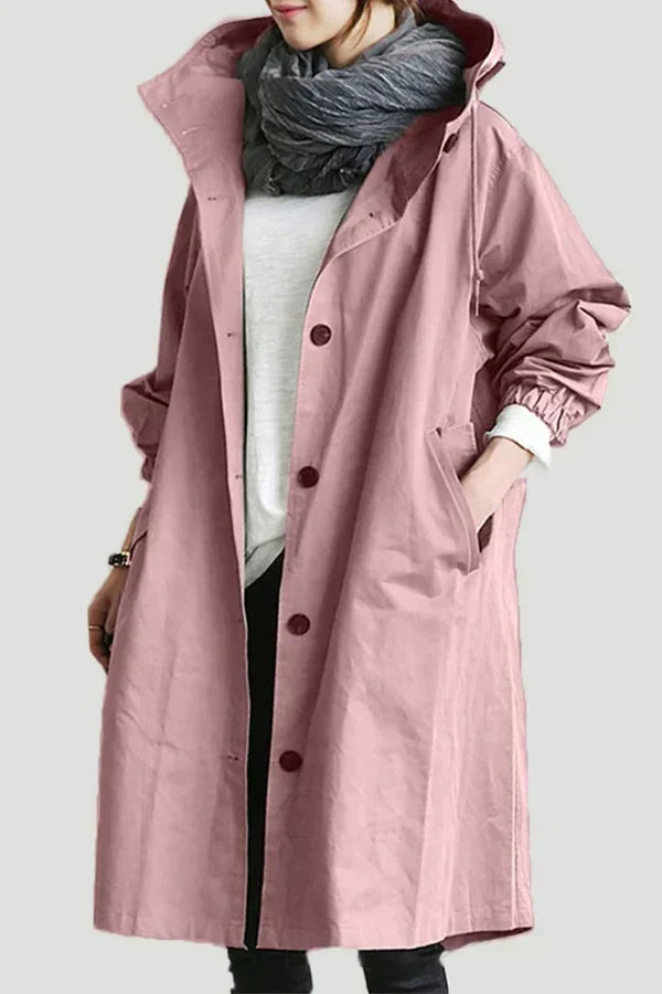 Womens Raincoat Weather-Resistant Waterproof Hooded