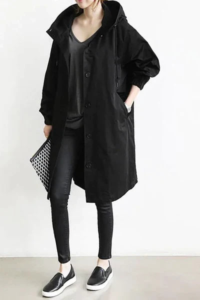 Womens Raincoat Weather-Resistant Waterproof Hooded