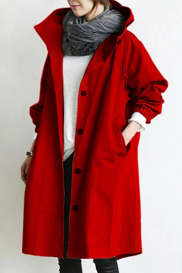 Womens Raincoat Weather-Resistant Waterproof Hooded