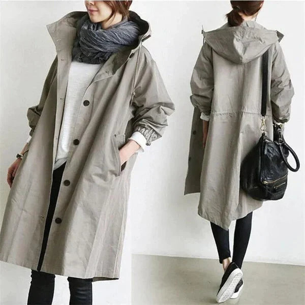 Womens Raincoat Weather-Resistant Waterproof Hooded