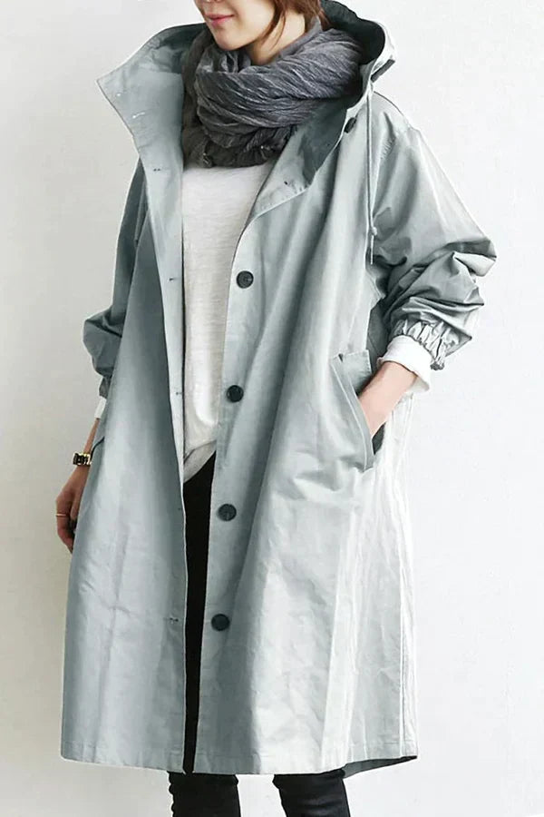 Womens Raincoat Weather-Resistant Waterproof Hooded