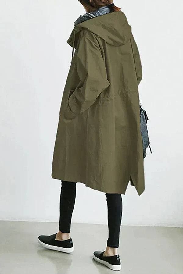 Womens Raincoat Weather-Resistant Waterproof Hooded