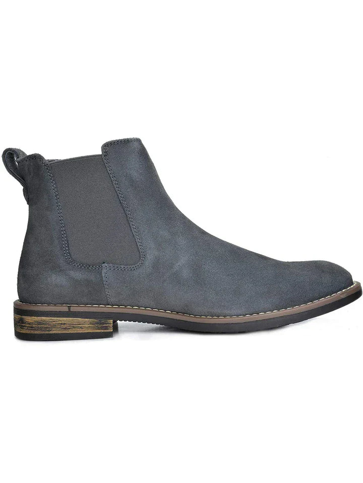 Mens Chelsea Boots Leather Rugged Thick Sole