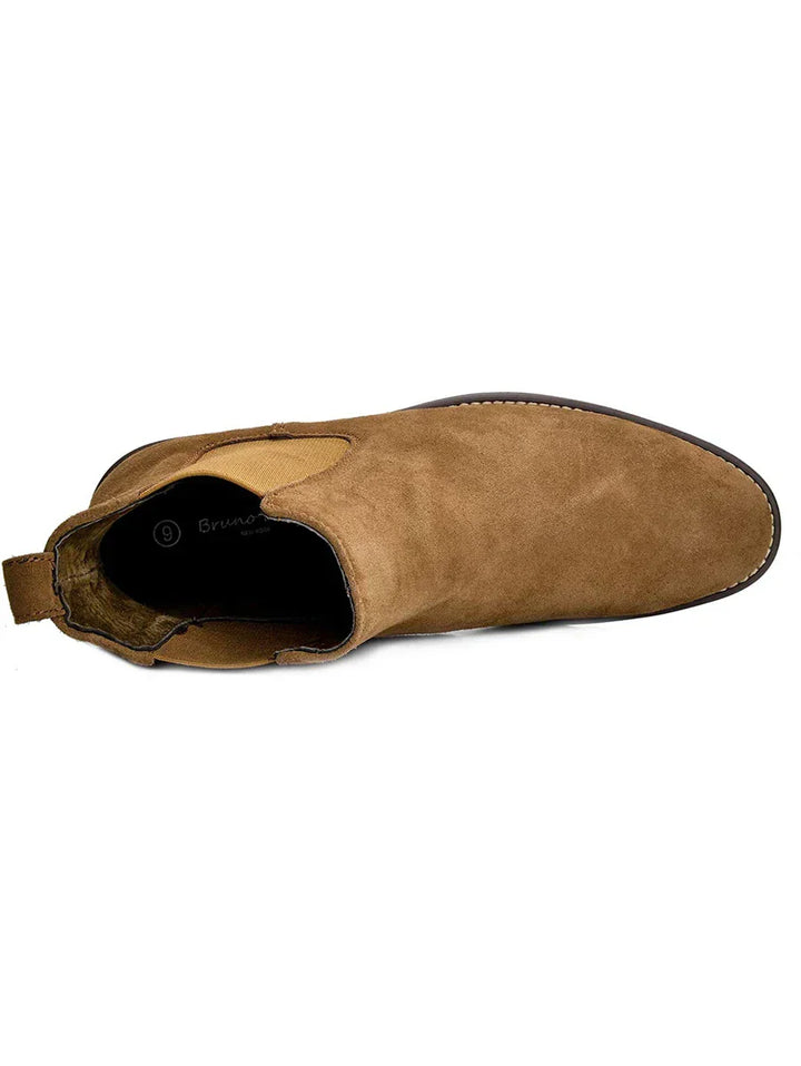 Mens Chelsea Boots Leather Rugged Thick Sole