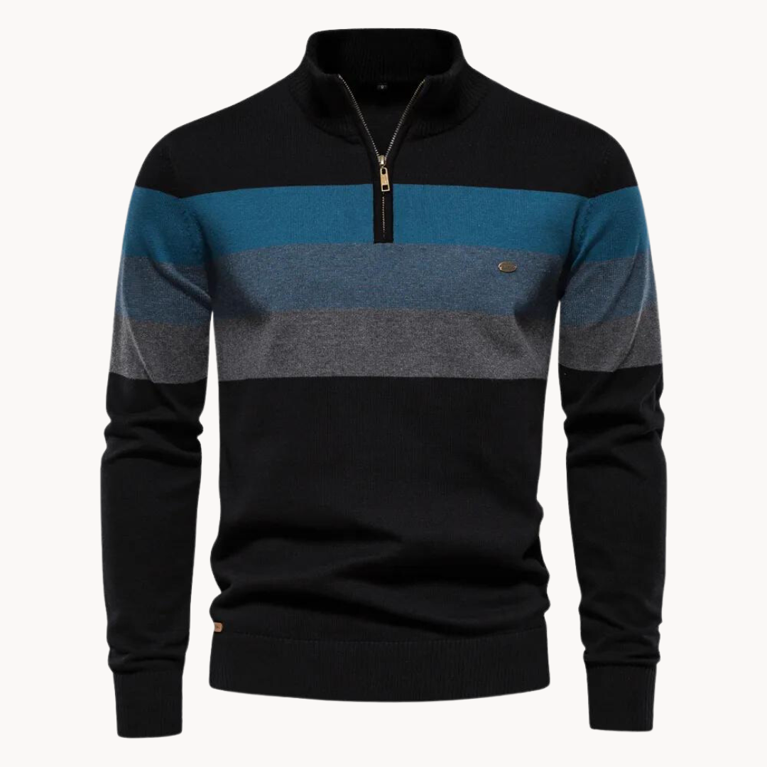 Mens Quarter-Zip Sweater Knit Regular Fit