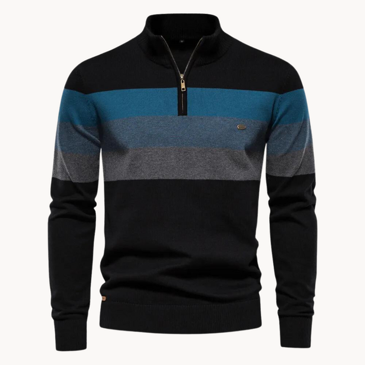 Mens Quarter-Zip Sweater Knit Regular Fit