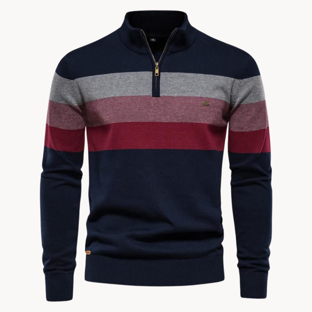 Mens Quarter-Zip Sweater Knit Regular Fit - BritishMode