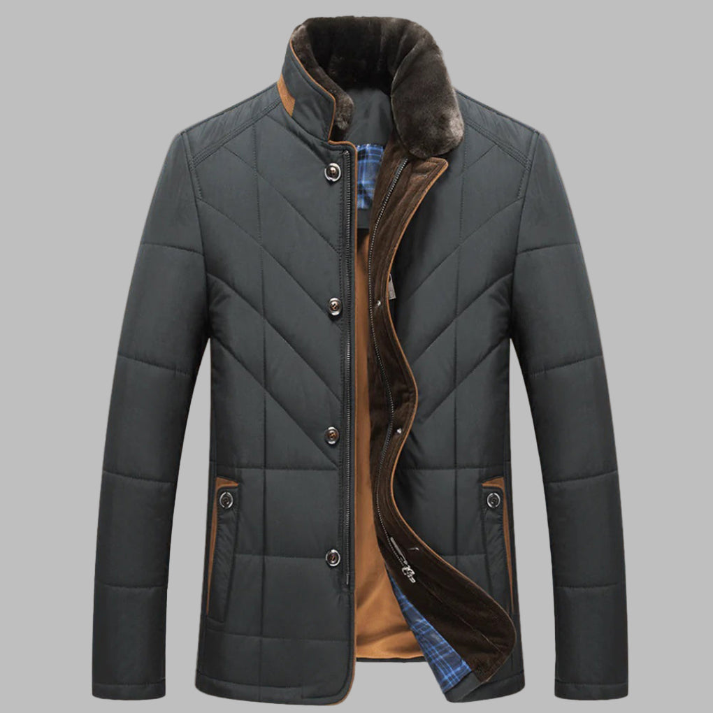 Mens Winter Coat Wool Blend Classic Fit