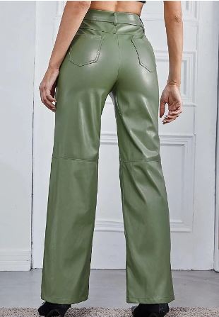 Womens Leather Trousers Comfortable Fit Spring Style