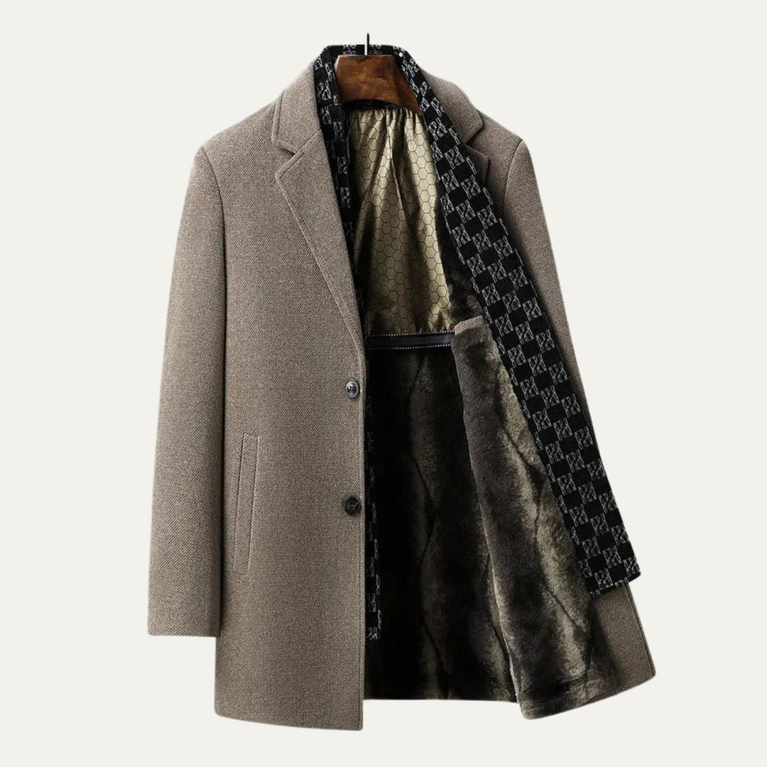 Mens Wool Blend Business Long Coat Winter Style