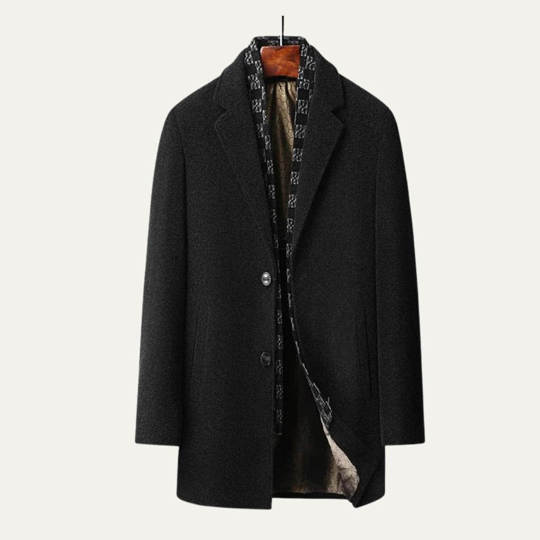Mens Wool Blend Business Long Coat Winter Style