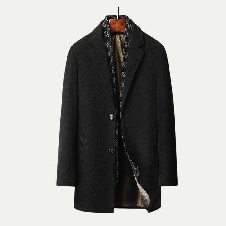Mens Wool Blend Business Long Coat Winter Style