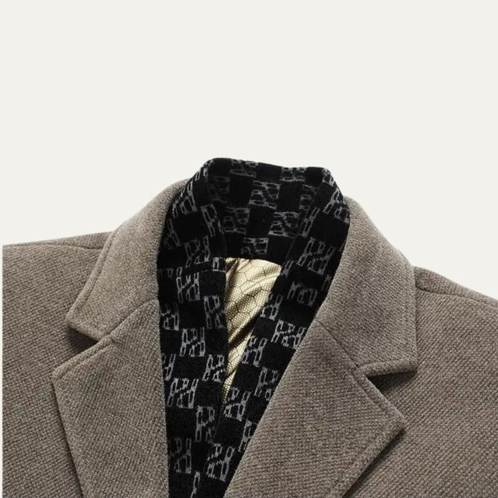 Mens Wool Blend Business Long Coat Winter Style