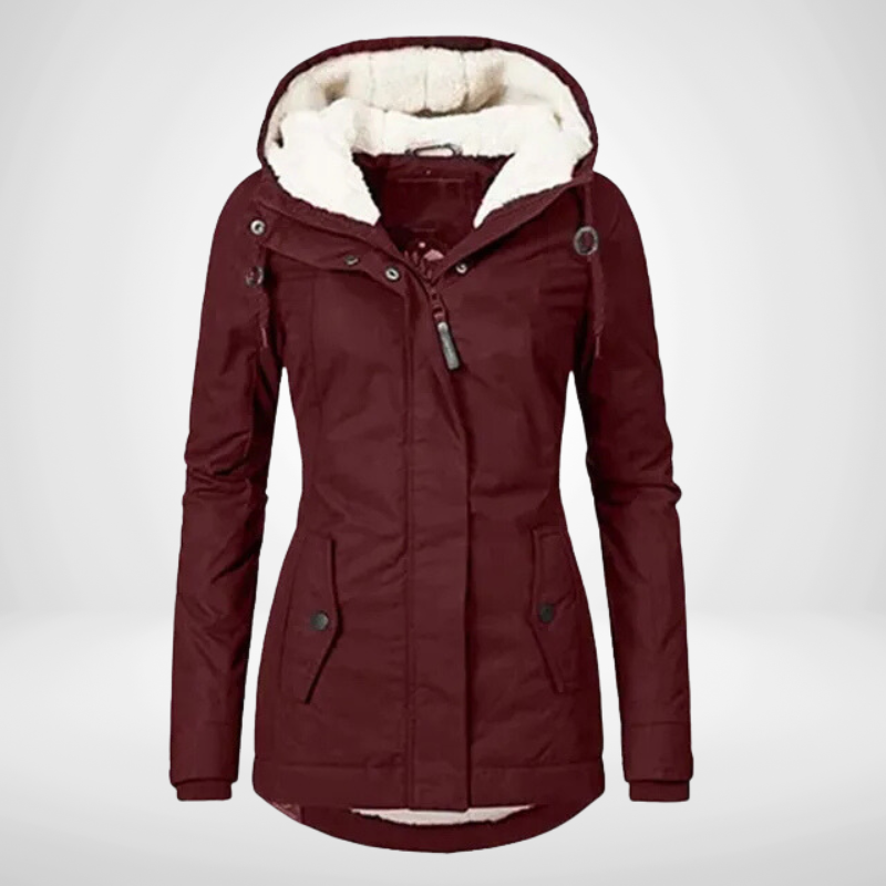 Womens Fleece Hooded Coat Warm Fit