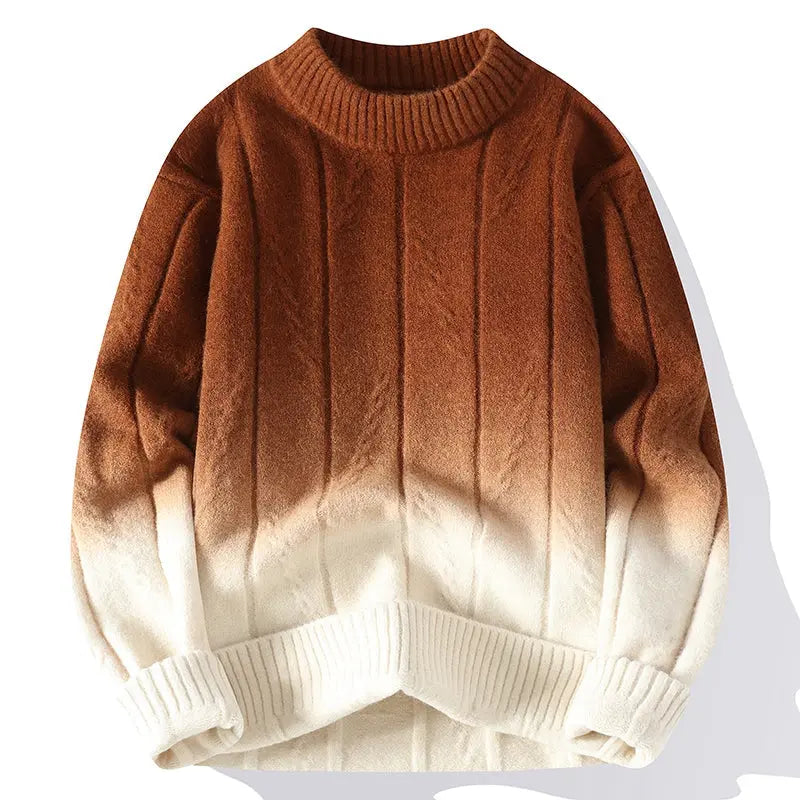 Mens Knitted Sweater Gradient Pattern Stylish Fit - BritishMode