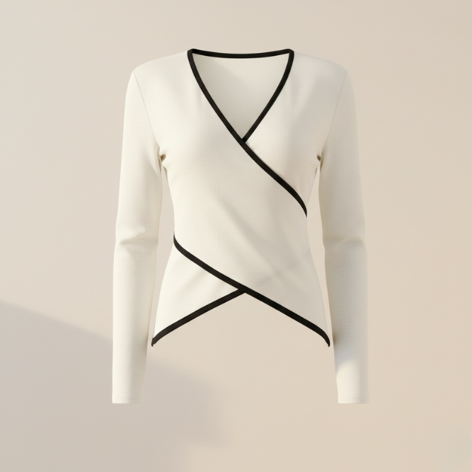 Womens Wrap Sweater V-Neck Stylish Fit - BritishMode