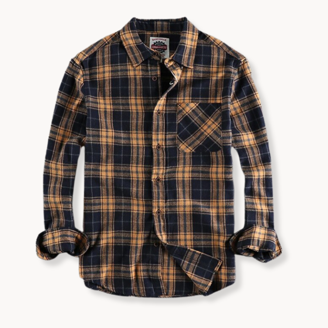 Mens Flannel Shirt Brushed Blend Fabric Chest Pocket