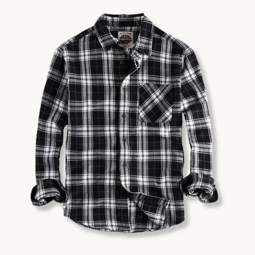 Mens Flannel Shirt Brushed Blend Fabric Chest Pocket